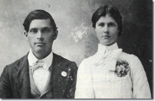 Gladys Presley's Parents - Bob and Doll Smith - Day of Wedding September 19, 1903