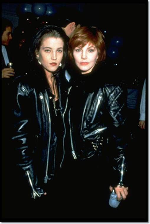 In this photo taken in 1992, the Presley girls, Lisa Marie and her mother Priscilla are rocking the leather jackets. In an interview with Playboy magazine, Lisa Marie said her mother kept a close eye on her. "She watched me closely," said Lisa Marie. "After I read her book, I realized why. She'd done things that weren't what your average 14-year-old would do. And I was doing the exact same things." In that same interview, Lisa Marie said she was in a "destructo mode," and her drug phase lasted for about three years.
