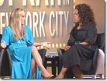 Lisa Marie Presley talks with Oprah Winfrey.